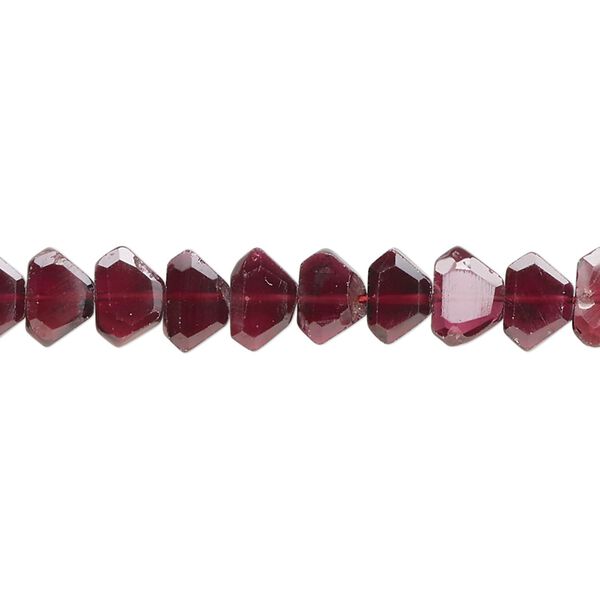 Garnet 1pkg1, hand-cut faceted side diamond bead 15.5-16 inch 5x3mm-7x5mm image number 0