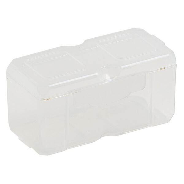 Organizer, Dot Box™, plastic, clear, 2-1/2 x 1-1/4 x 1-1/4 inch rectangle with pop-up lid. Sold per pkg of 2. image number 2