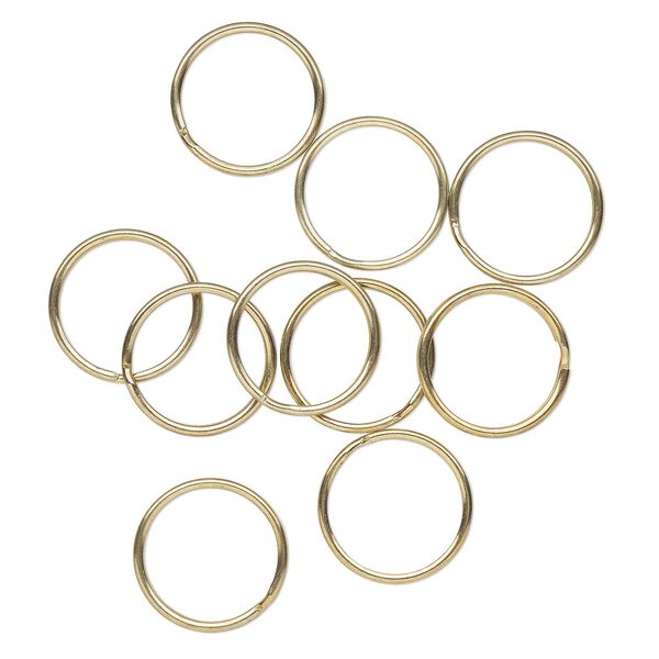 Split ring, antique brass-finished steel, 25mm round with 21.5mm inside diameter. Sold per pkg of 10. image number 0