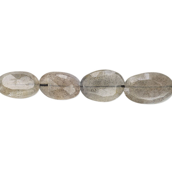 Labradorite 1pkg1, hand-cut faceted puffed oval bead natural 8 inch 9x7mm-14x9mm image number 0