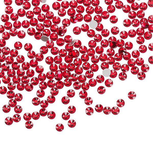 Flat back, Dance With Me™ crystal rhinestone, light Siam, foil back, 2.3-2.5mm rose, SS8. Sold per pkg of 144 (1 gross). image number 0