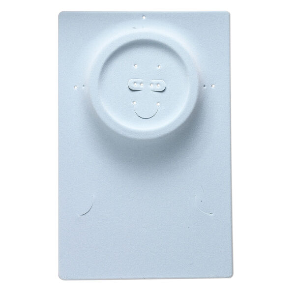 Display, necklace / bracelet / earring, velveteen and plastic, light blue, 10 x 6-1/2 x 1/2 inch rectangle. Sold per pkg of 4. image number 0