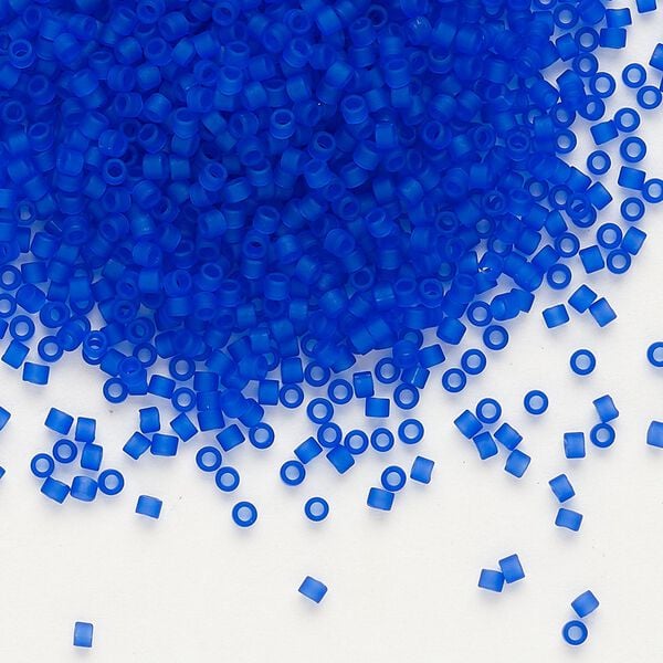 Seed bead, Delica®, glass, pkg/250g, #11 round, translucent matte cobalt (DB-0748). image number 0