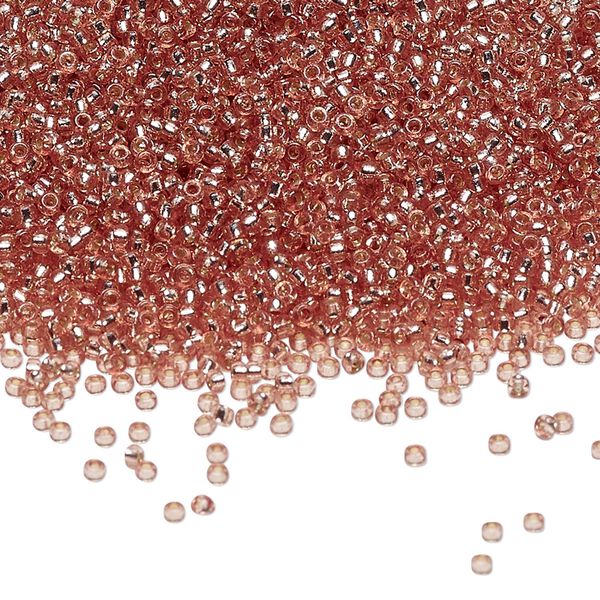 Seed bead, Miyuki, glass, pkg/250g, #15 rocaille, Duracoat® transparent silver-lined mica, (RR-4271). image number 0