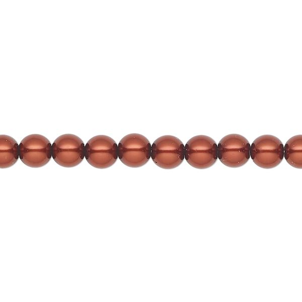 Pearl 500pk dark copper, Preciosa Czech crystal 5mm round image number 0
