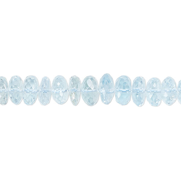 Sky blue topaz 1pkg1, hand-cut faceted rondelle bead B grade, 8 inch 7-8mm image number 0