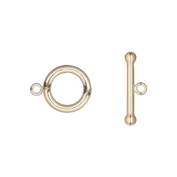 Clasp, toggle, 14Kt gold-filled, 12mm round. Sold individually. image number 0