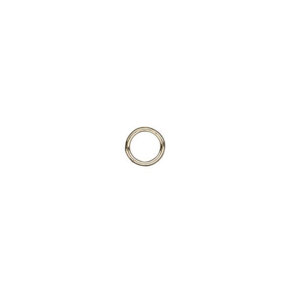 Jump ring, 14Kt gold-filled, 6mm soldered round, 4.3mm inside diameter, 20 gauge. Sold per pkg of 10. image number 0