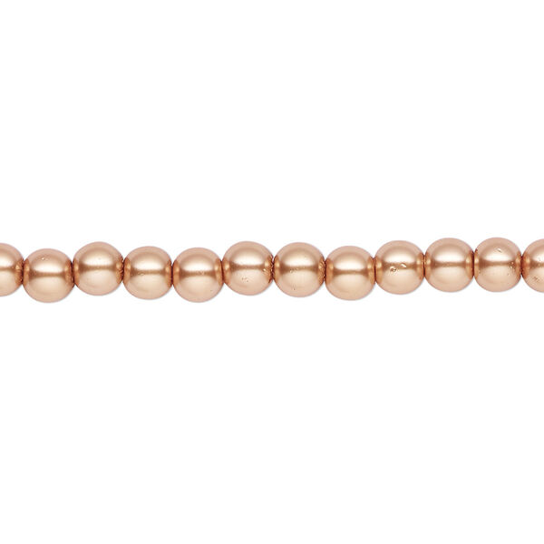 Pearl 2pk bright gold, Celestial Crystal® 4mm round 15.5-16 inch image number 0