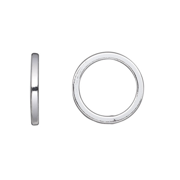 Jump ring, sterling silver, 18mm soldered round square wire, 13.8mm inside diameter, 13 gauge. Sold per pkg of 2. image number 0
