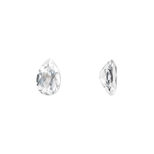White topaz 1pkg1, hand-cut faceted pear gem natural 9x6mm image number 0