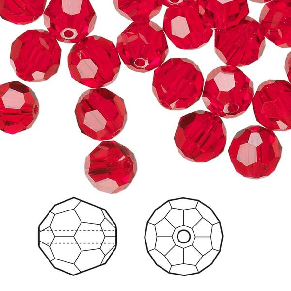 Bead 144pk light Siam, Crystal Passions® 8mm round 5000 image number 0