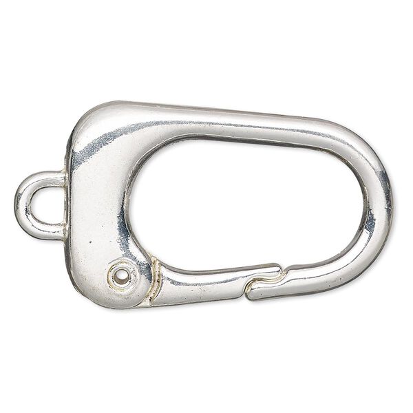 Key ring, silver-finished steel and "pewter" (zinc-based alloy), 38x24mm trapezoid. Sold per pkg of 2. image number 0