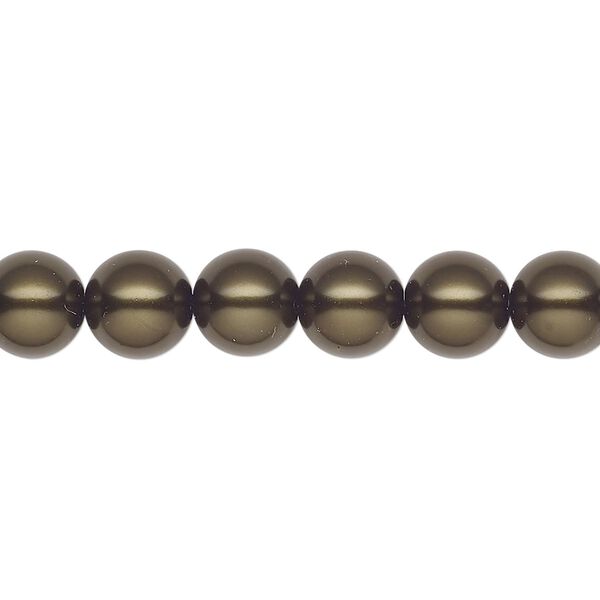 Pearl 100pk dark green, Preciosa Czech crystal 8mm round image number 0