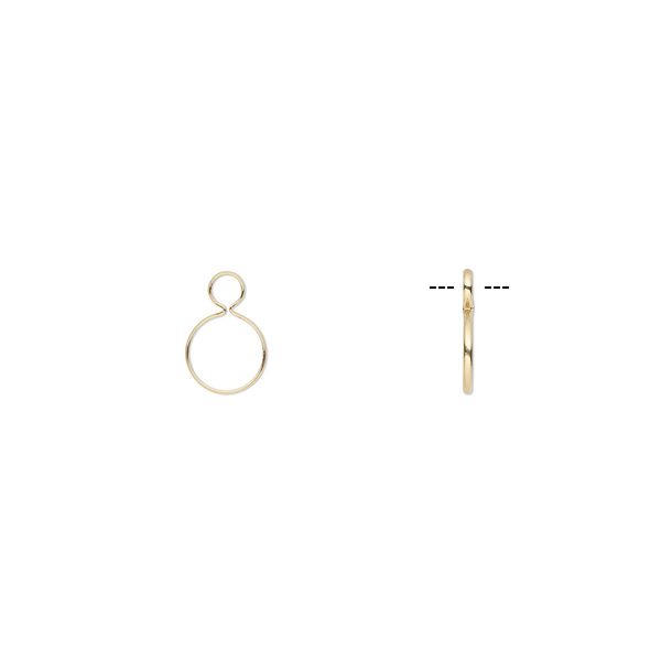 Drop, Wrap-Tite®, 14Kt gold-filled, 11mm round with 10mm round bezel setting. Sold individually. image number 0