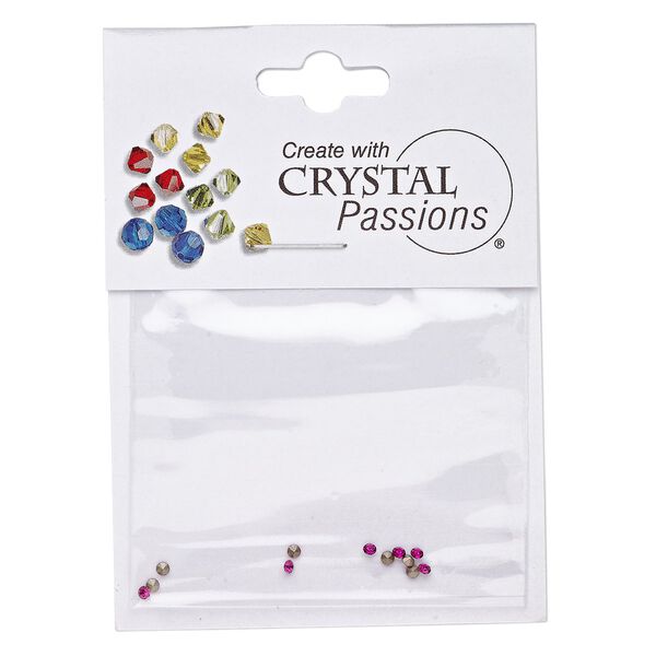 Chaton 12pk fuchsia foil back, Crystal Passions® round PP11 1028 image number 0