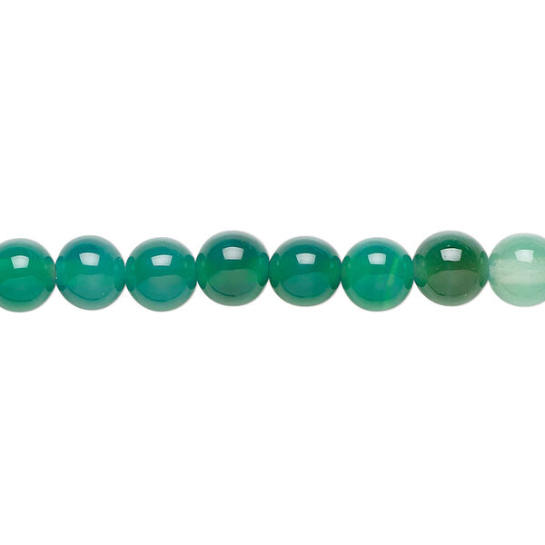 Green agate 1pkg1, round bead 15.5-16 inch 6mm image number 0