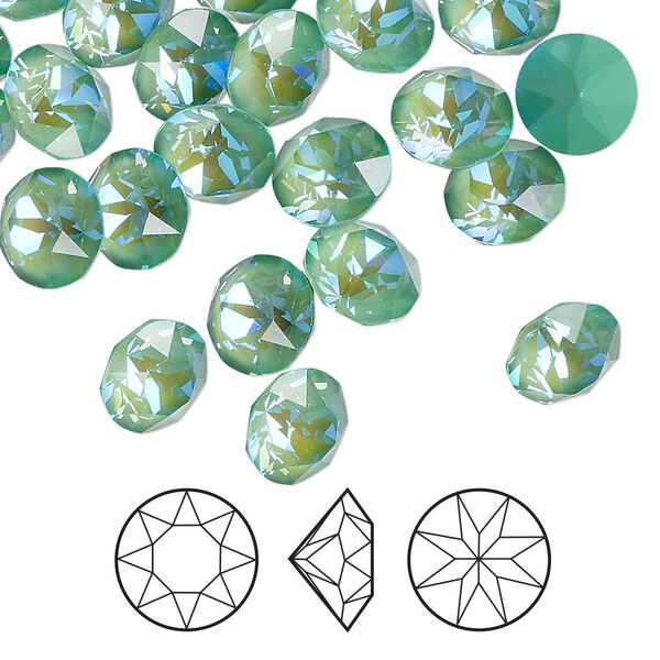 Chaton 6pk crystal silky sage DeLite, Crystal Passions® 8.16-8.41mm round SS39 1088 image number 0