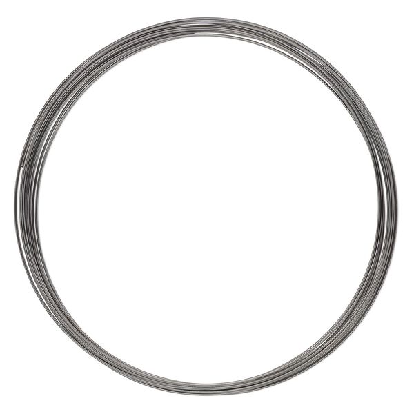 Memory wire, gunmetal-plated high carbon steel, 3-5/8 inch necklace, 0.7mm thick. Sold per pkg of 12 loops. image number 0