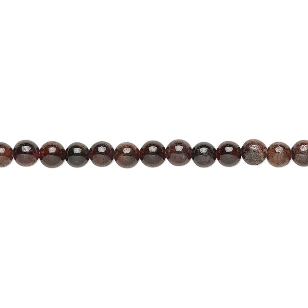 Bead, garnet (natural), 3-4mm round, C grade, Mohs hardness 7 to 7-1/2. Sold per 15-inch strand. image number 0