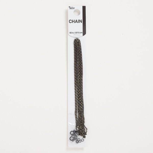 Chain and finding assortment 1pkg1 antique bronze finish steel and "pewter" (zinc-based alloy), mixed sizes. 10-piece set. image number 0