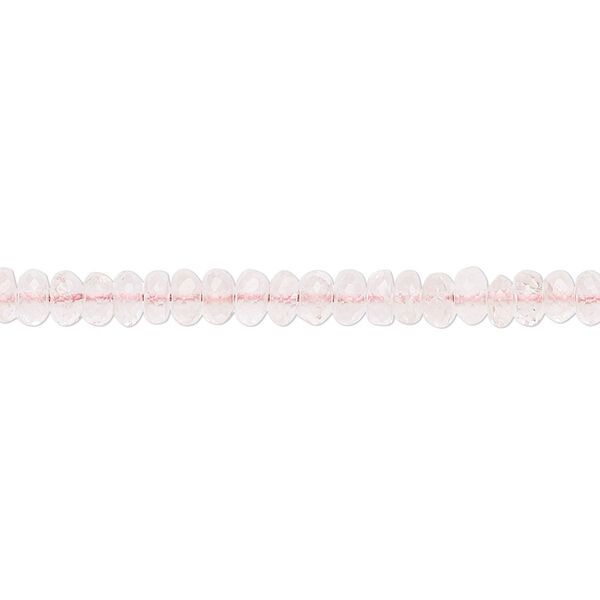 Morganite 1pkg1, hand-cut faceted rondelle bead natural B+ grade, 8 inch 3x2mm-4x3mm image number 0