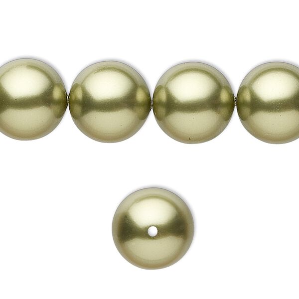 Pearl 100pk light green, Swarovski® 12mm round 5810 image number 0