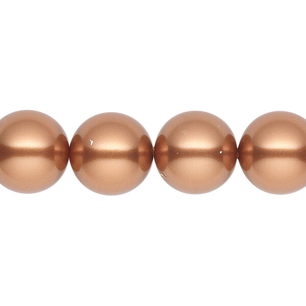 Pearl 100pk copper, Swarovski® 12mm round 5810 image number 0