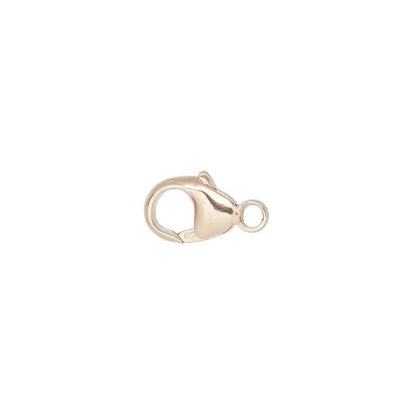 Clasp, lobster claw, 14Kt rose gold-filled, 9x6mm. Sold individually. image number 0