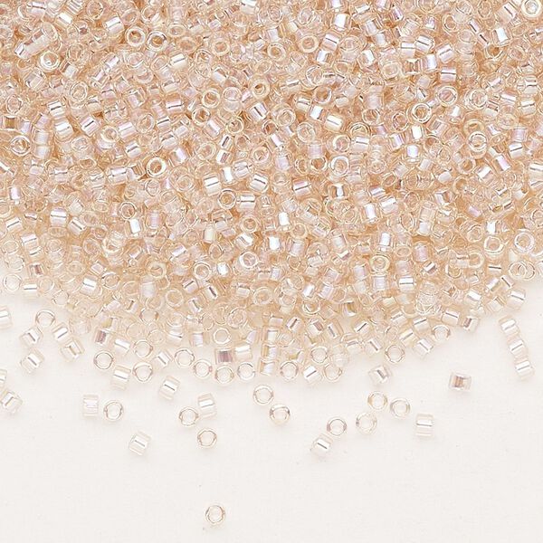 Seed bead, Delica®, glass, pkg/50g, #11 round, translucent rainbow pink mist (DB-1243). image number 0