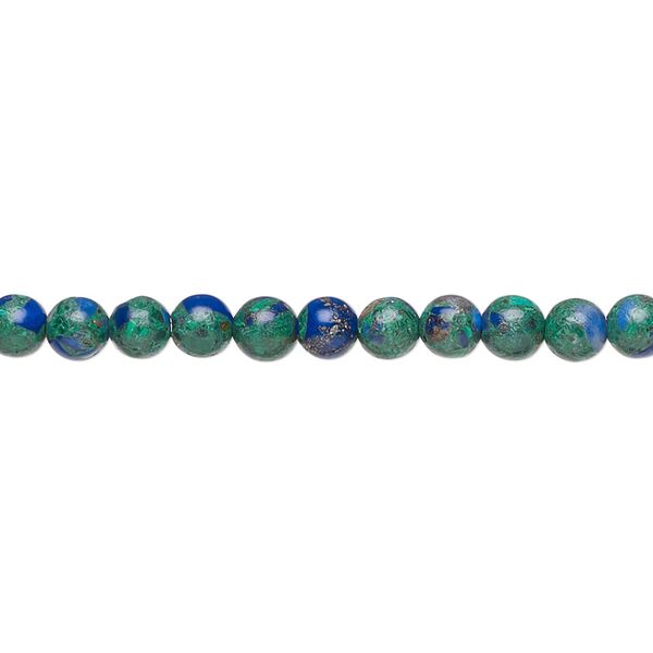 Azurite-malachite / resin 1pkg1, round bead 15.5-16 inch 4mm image number 0