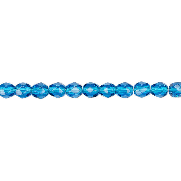 Bead, Czech fire-polished glass, dark aqua, 4mm faceted round. Sold per pkg of 1,200 (1 mass). image number 0