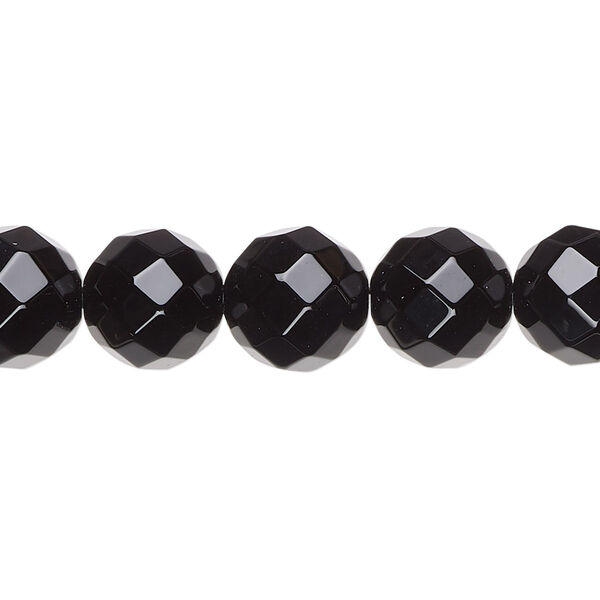 Black onyx 1pkg1, faceted round bead A- grade, 15.5-16 inch 10mm image number 0