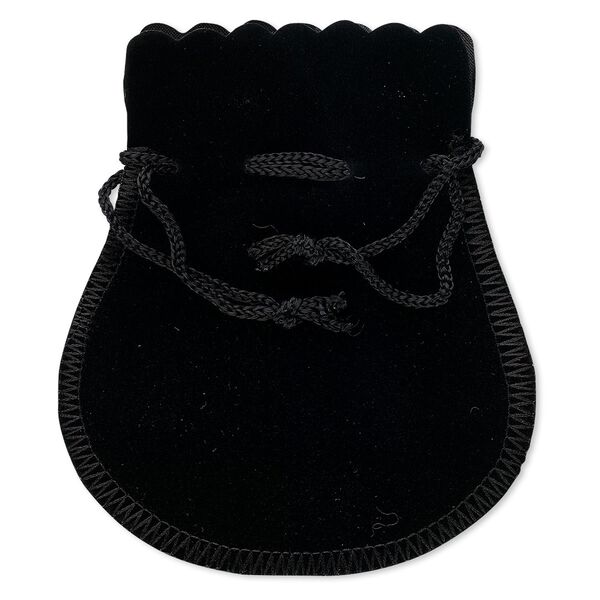 Pouch, velveteen, black, 4-1/2 x 3-3/4 inches with drawstring. Sold per pkg of 12. image number 0