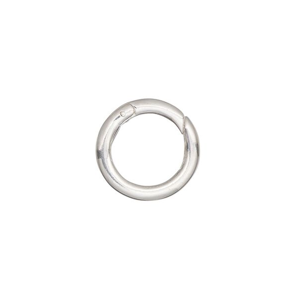 Clasp self-closing hook 1pkg1 sterling silver 16mm round image number 0