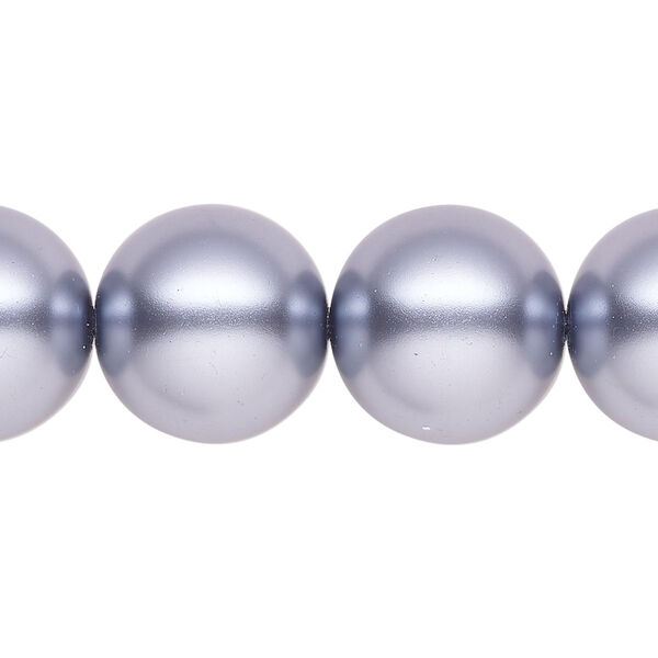 Pearl 1pk pewter, Celestial Crystal® 16mm round 15.5-16 inch image number 0
