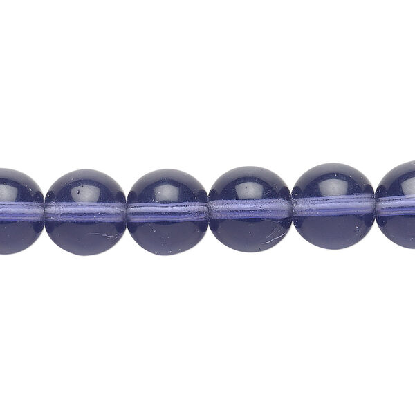 Bead, Czech glass druk, transparent lilac, 10mm round. Sold per 15-1/2" to 16" strand. image number 0