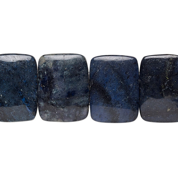 Dumortierite 1pkg1, rounded flat rectangle bead natural B grade, 8 inch 18x13mm image number 0