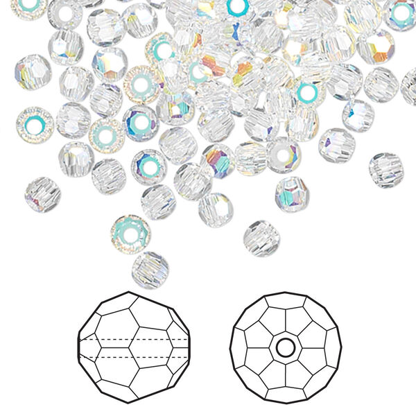 Bead 1440pk crystal AB, Swarovski® 2mm round 5000 image number 0