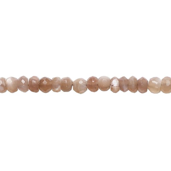 Coffee moonstone 1pkg1, hand-cut faceted irregular rondelle bead natural 15.5-16 inch 3x2mm-5x4mm image number 0