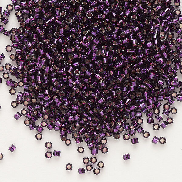Seed bead, Delica®, glass, pkg/50g, #11 round, transparent silver-lined wine (DB-0611). image number 0