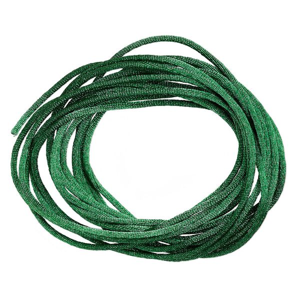 Cord, Satinique™, satin, dark green, 1.5mm small. Sold per 400-foot spool. image number 0