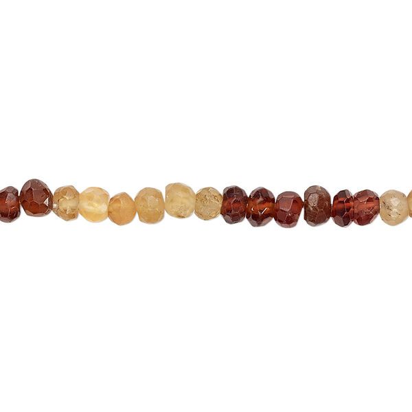 Hessonite garnet 1pkg1, hand-cut faceted rondelle bead natural 13 inch 4x2mm-4x4mm image number 0