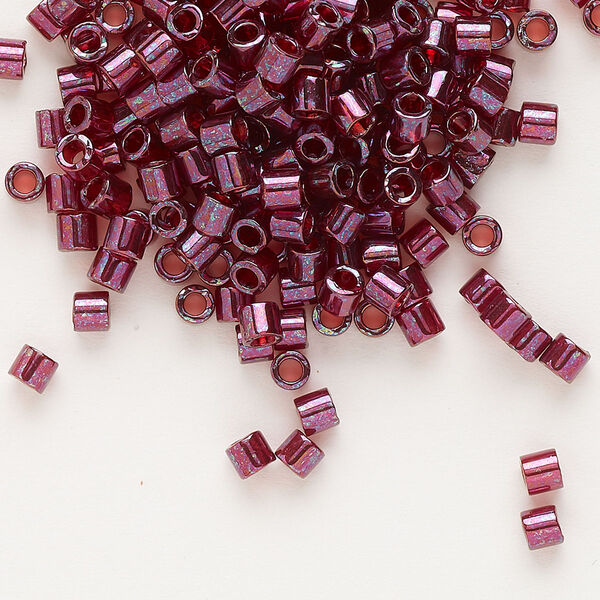 Seed bead, Delica®, glass, pkg/50g, #8 round, translucent gold luster wine (DBL-0116). image number 0
