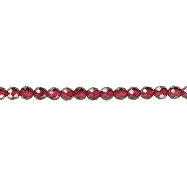 Garnet 1pkg1, faceted round bead natural 15.5 inch 3mm image number 0