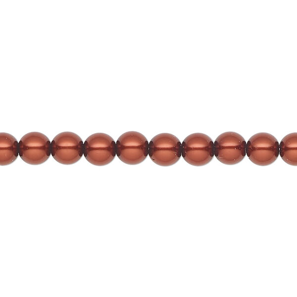 Pearl 50pk dark copper, Preciosa Czech crystal 5mm round image number 0