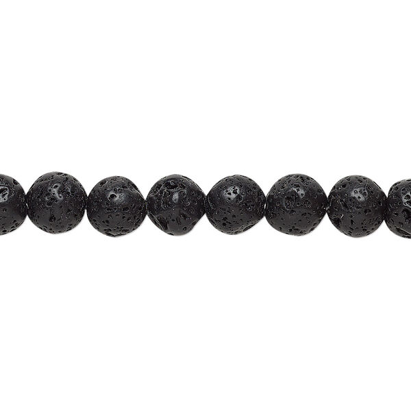 Lava rock 1pkg1, round bead 15.5-16 inch 6mm image number 0