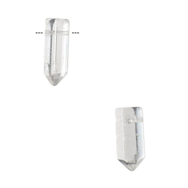 Quartz crystal 1pkg2, hand-cut top-drilled point bead natural 16x5mm-19x6mm image number 0