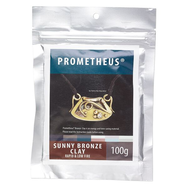 Prometheus® sunny bronze clay, pkg/100g, rapid and low fire formula. image number 0
