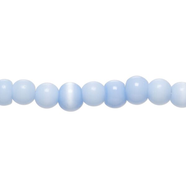 Bead, cat's eye glass (fiber optic glass), blue-violet, 5-7mm irregular round. Sold per 14-inch strand, approximately 70 beads. image number 0
